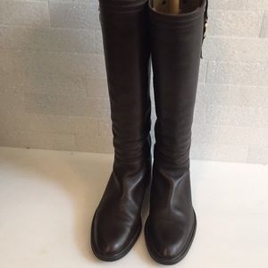 FERRAGAMO Gancino riding boots, size 9B